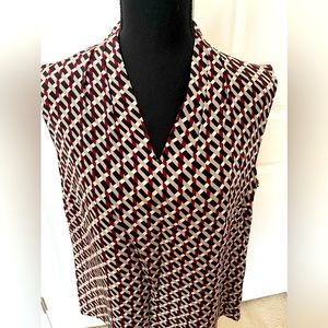 Talbots V neck sleeveless top 100% silk